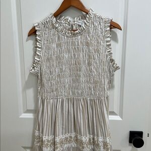 Crown & Ivy Striped Dress with Ruffle Detail